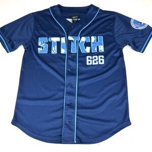 Disney Stitch Baseball Jersey Men’s Size XS Stitch Experiment 626 Blue Button Up
